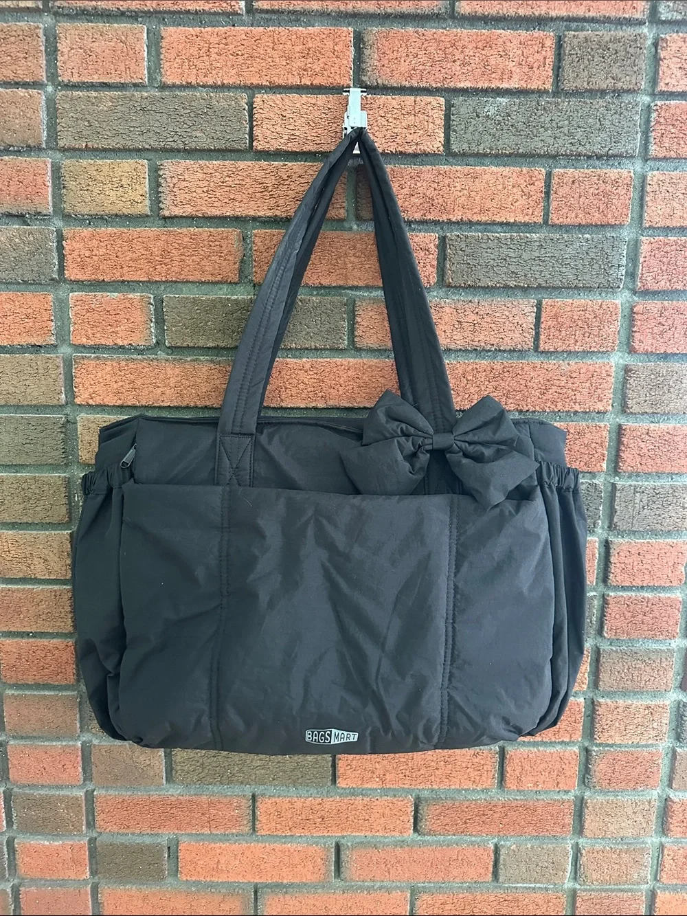 BAGSMART Black Tote Bag with Bow Accent